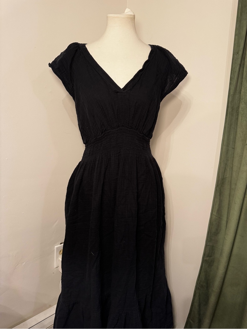 Old Navy Classic Black V-Neck Midi Dress